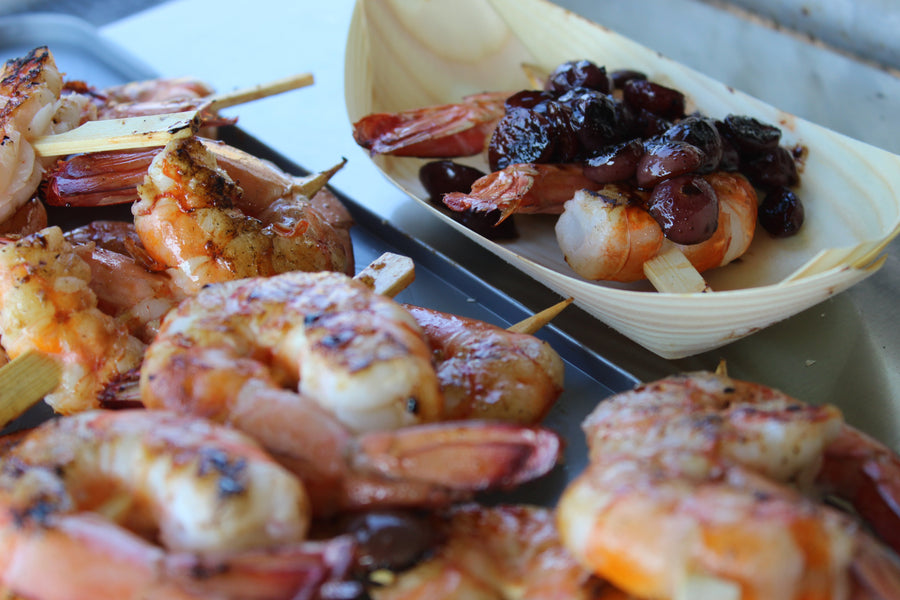 Nath’s Aussie BBQ: King Prawns with Solera-Soaked Grapes