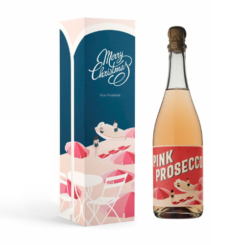 Pink Prosecco in a Christmas Gift Box-Wine-Gruppetto Vino